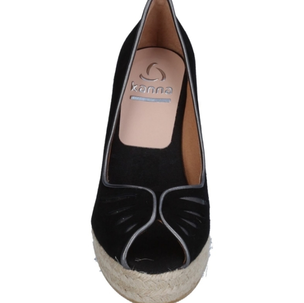 Black Leather Platform Espadrilles - image 2